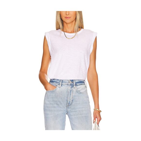 Veronica Beard 'Dree' White Cotton Muscle Tee Size M - Picture 1 of 4